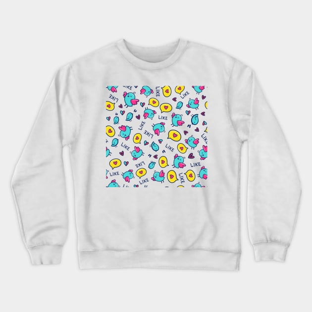 Tweeting Bird - Doodle Crewneck Sweatshirt by KindlyHarlot